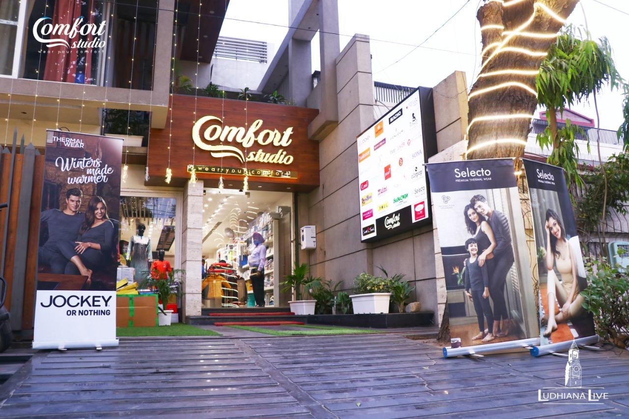 Comfort Studio clothing store in Dugri Ludhiana with organized fashion racks